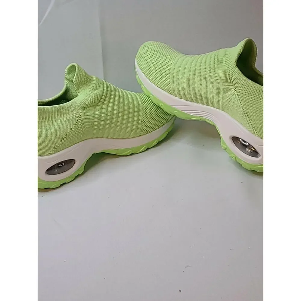 AKK Women's Colorful Sock Sneakers Mesh Air Bubble Heels Slipon EU Sz 41/US 10.5